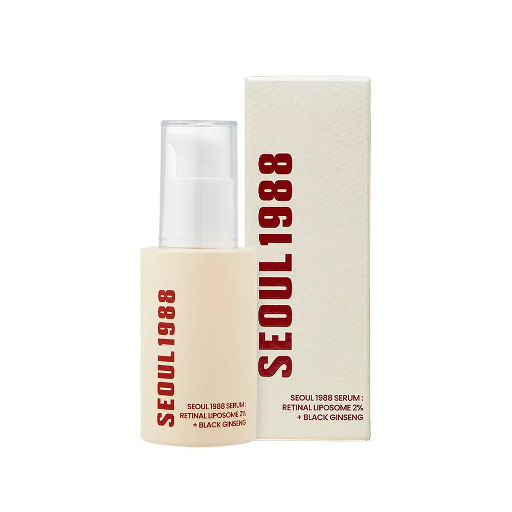 Korean SEOUL 1988 Skin Care Set - Retinol Eye Cream, Retinol Ginseng Niacinamide Facial Essence, Lightens Fine Lines Dark Circle