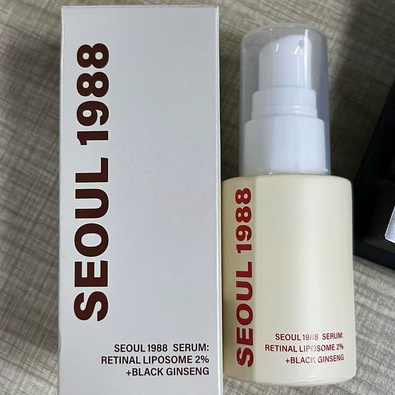 Korean SEOUL 1988 Skin Care Set - Retinol Eye Cream, Retinol Ginseng Niacinamide Facial Essence, Lightens Fine Lines Dark Circle